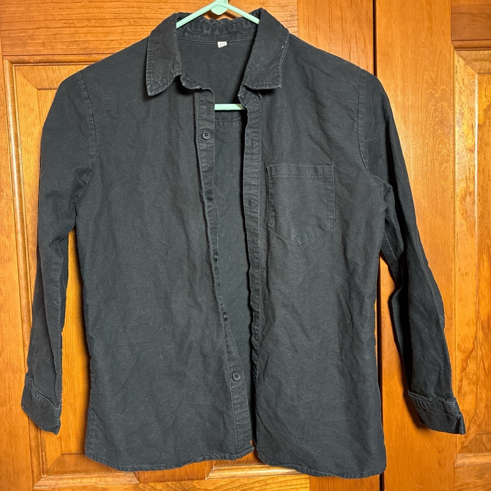 Black Kids Large Button Down Shirt